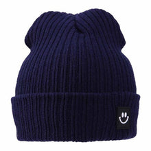 Load image into Gallery viewer, Children Hat Winter Warm Kids Comfortable Knitted Hat Smile Face Solid Cap Earflap Beanie Crochet Baby Boys Clothes Girls Hats