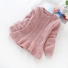 Load image into Gallery viewer, New winter children's clothing 2-5 years girls solid color cotton knit sweaters girls' cotton sweaters b8019