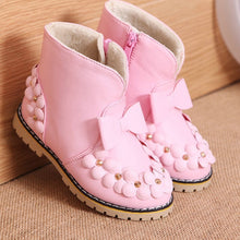 Load image into Gallery viewer, Girls Martin Boots 2018 New Autumn Winter children's snow boots girls princess Sneakers kids small flower keep warm cotton shoes