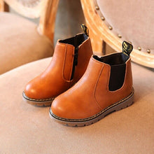 Load image into Gallery viewer, KKABBYII Children's Shoes Autumn Winter Boys Girls Low Short Leisure Leather retro Martin Waterproof Boots Kids Botas Infantis