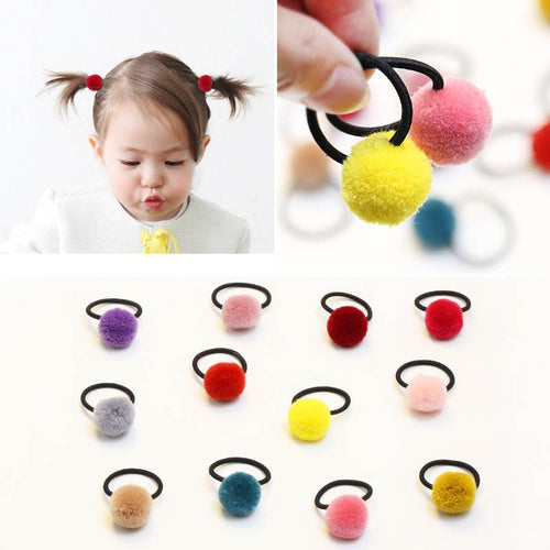Lovely 8 colors Kids Girl Baby Hair Ball Headbands Dot Headwear Elastic Hair Band Hair Rope  Well  Fashion Hair Ball