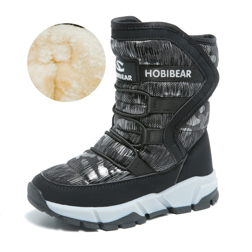 Winter Children's Snow Boots, Boys Girls Waterproof Warm Shoes