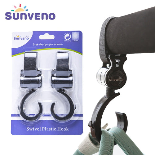 Sunveno Baby Stroller Hooks Pram Rotate 360 Diaper Bag Hanger Baby Kids Activity Gear Stroller Accessories 2pcs/set