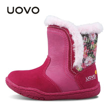 Load image into Gallery viewer, UOVO Girls Boots 2019 Winter Boots Kids Fashion Shoes Rubber Toddler Girl Winter Boots Little Children's footwear Size 23#-30#
