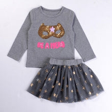 Load image into Gallery viewer, Humor Bear Autumn Kids Baby Girl Clothes Long Sleeve T-shirt+Grid Skirt +bowknot Casual 3PCS suits Student Girls' Clothing Sets