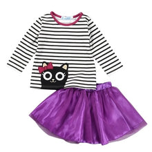 Load image into Gallery viewer, Humor Bear Autumn Kids Baby Girl Clothes Long Sleeve T-shirt+Grid Skirt +bowknot Casual 3PCS suits Student Girls' Clothing Sets