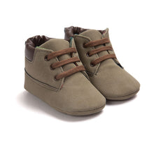 Load image into Gallery viewer, Infant Baby Boy &amp; Girl Soft Sole PU Leather First Walkers Crib Shoes 0->18 Months