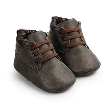 Load image into Gallery viewer, Infant Baby Boy &amp; Girl Soft Sole PU Leather First Walkers Crib Shoes 0->18 Months
