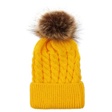 Load image into Gallery viewer, Winter Hats For Kid Knit Beanie Baby Hat Children Fur Pom Pom Hats For Girls Boys Warm Cap