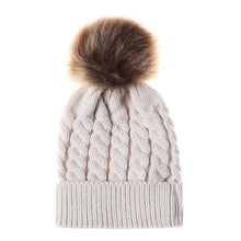 Load image into Gallery viewer, Winter Hats For Kid Knit Beanie Baby Hat Children Fur Pom Pom Hats For Girls Boys Warm Cap