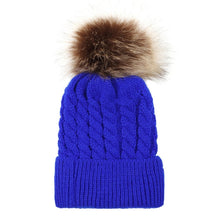 Load image into Gallery viewer, Winter Hats For Kid Knit Beanie Baby Hat Children Fur Pom Pom Hats For Girls Boys Warm Cap