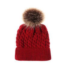 Load image into Gallery viewer, Winter Hats For Kid Knit Beanie Baby Hat Children Fur Pom Pom Hats For Girls Boys Warm Cap