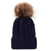 Load image into Gallery viewer, Winter Hats For Kid Knit Beanie Baby Hat Children Fur Pom Pom Hats For Girls Boys Warm Cap